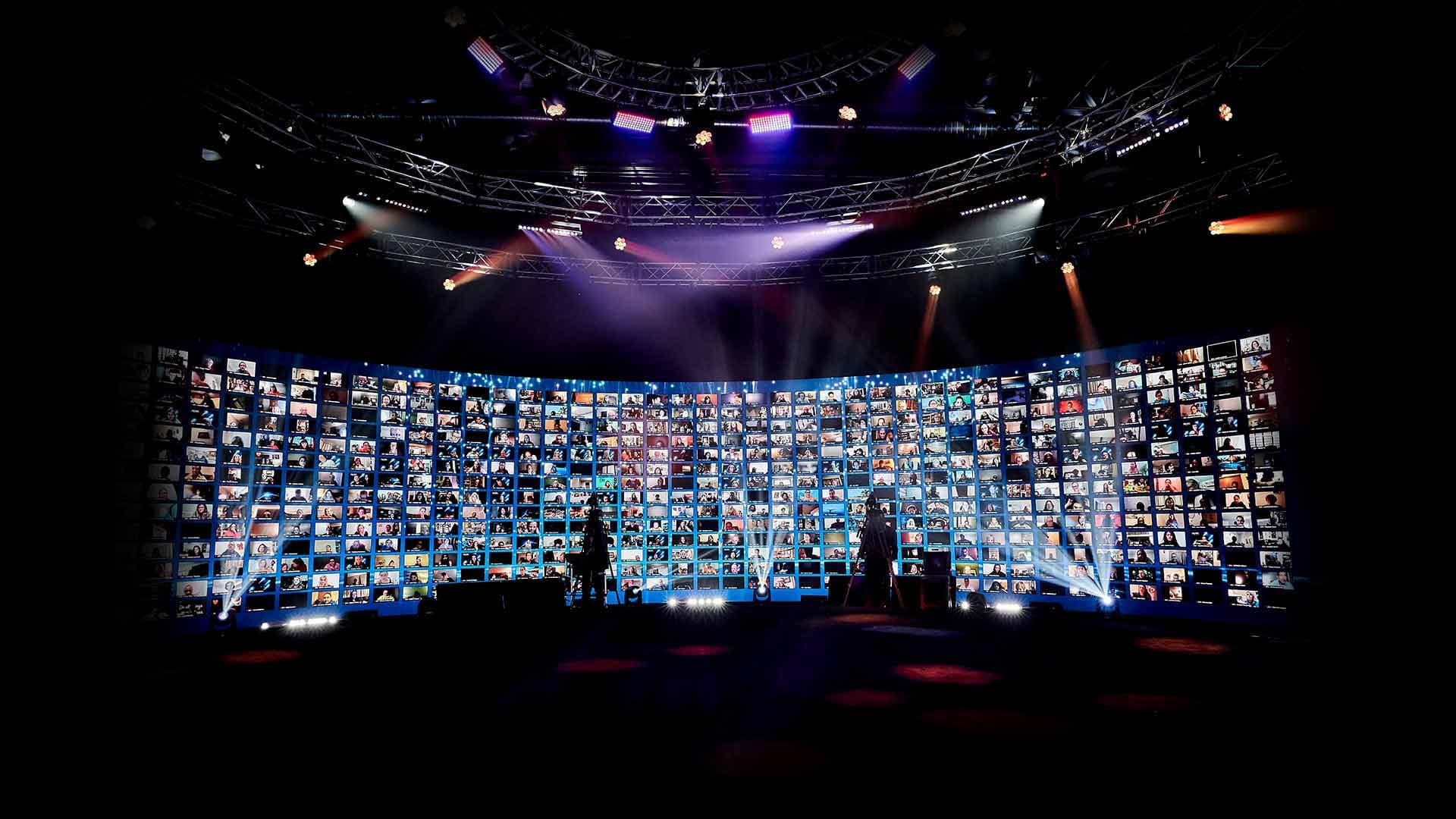 Production cameras and crew on the Worre Studios stage