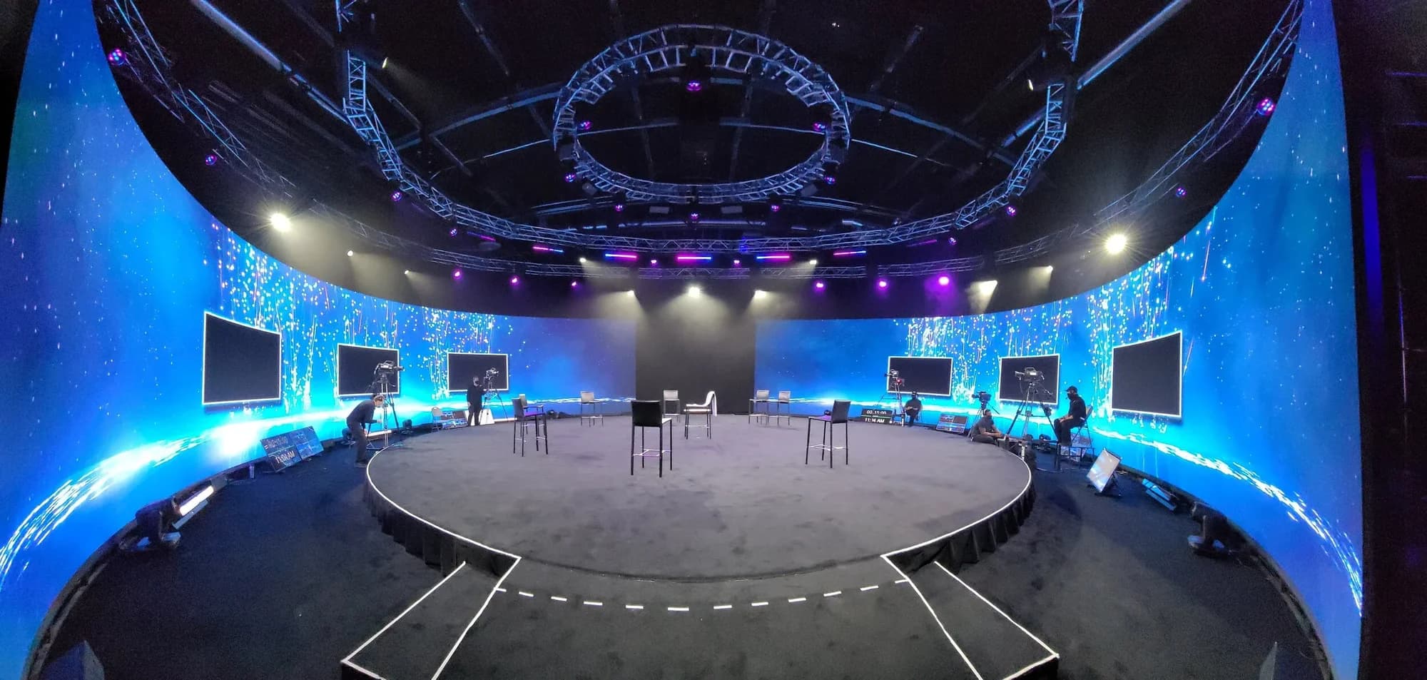 The standing studio, fully built and show-ready