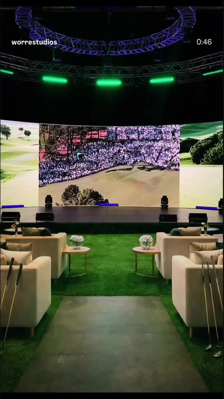 The same floor in a different rendered world — a golf lounge built in hours