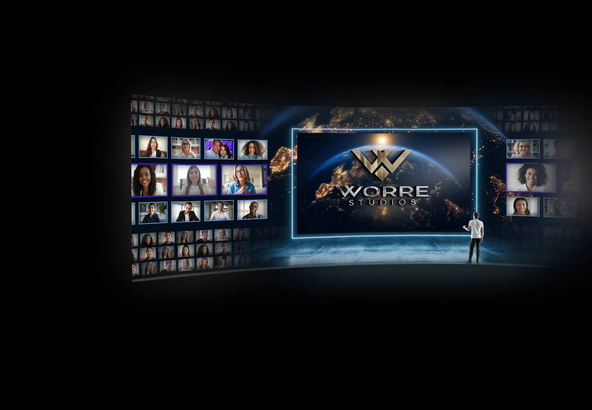 The Worre Studios stage set for a broadcast production