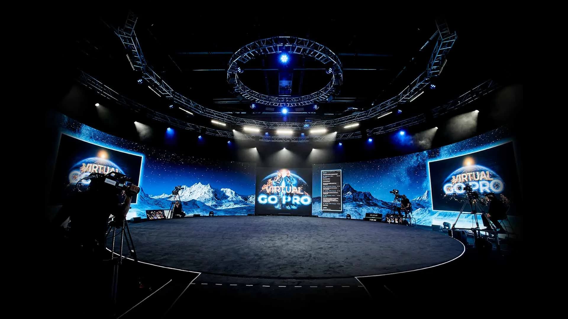 The 360° LED stage at Worre Studios.